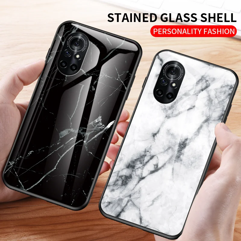 Waterproof Anti-fall Shockproof Phone Case for Huawei Nova 8/8 Pro Marble pattern OC010