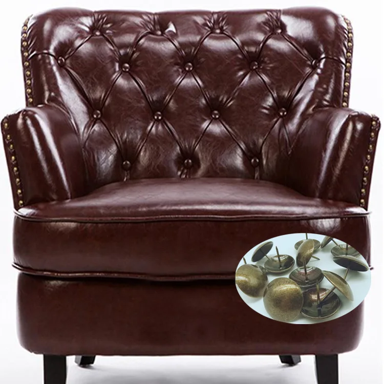 Sofa Upholstery Tacks Wooden Furniture Decorative Tacks Hobnail Thumb Nails Home DIY Upholstery Nails (Gold)