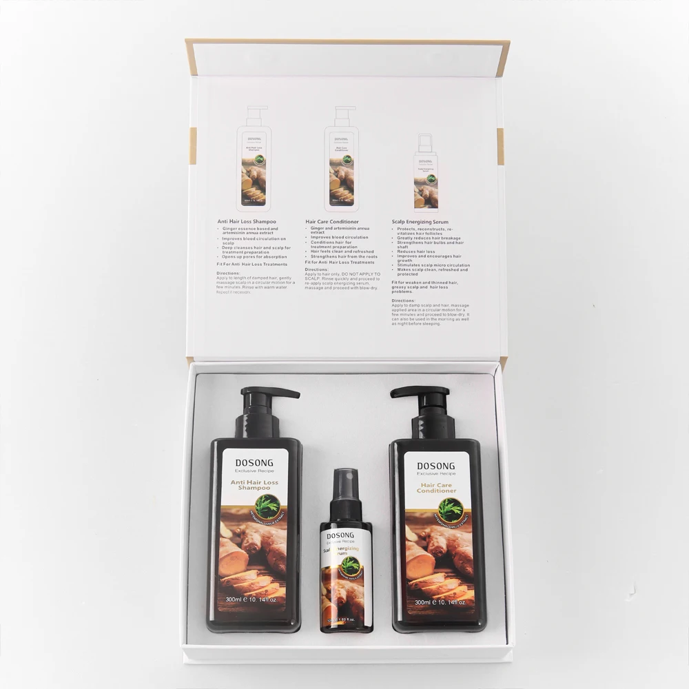  Best Private Label OEM Hair Care Nourish Anti Loss Herbal Ginger Shampoo And Conditioner Growth Spray