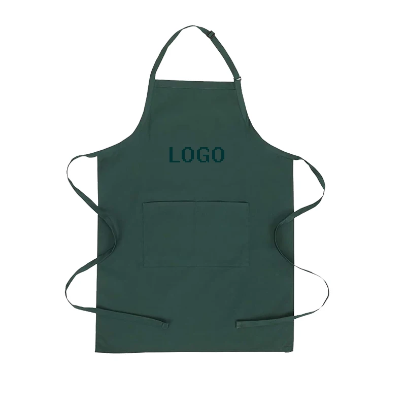Promotional custom logo colorful cotton polyester durable pockets adjustable kids apron