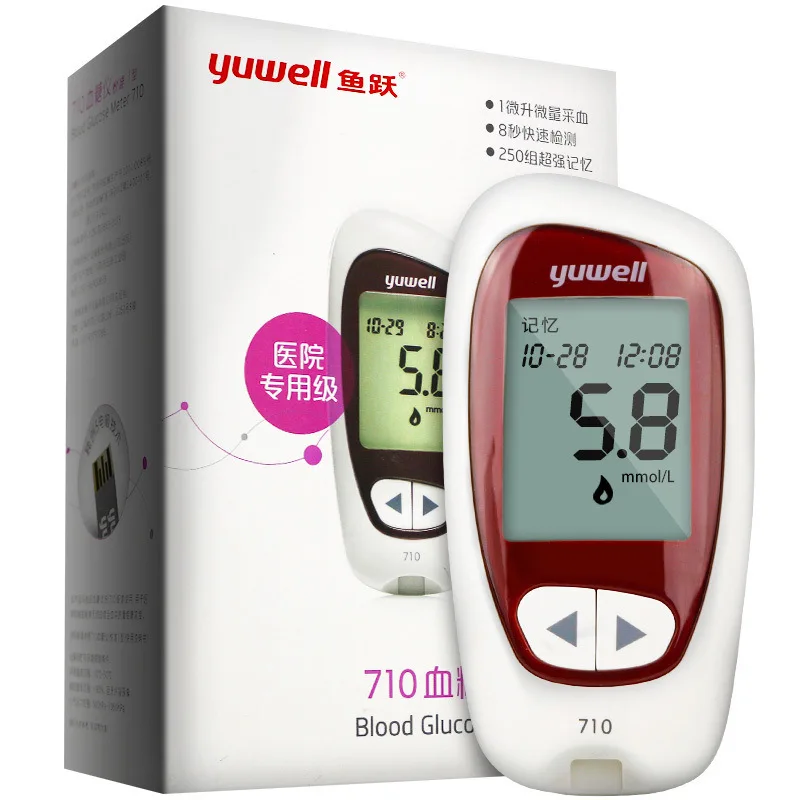  Электрический глюкометр Yuwell тестовые полоски для измерения уровня сахара в крови домашнего