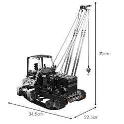 3D Metal Puzzle 1745PCS Metal Building Blocks Set Remote Control Crane Truck Model Engineering Car DIY Assembly Toys For Adults