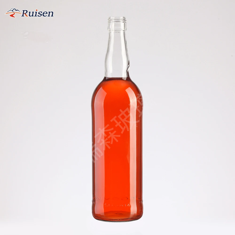 Wholesale 750ml Glass Wine Liquor Bottle Glass Brandy Gin Rum Tequila Vodka Spirits Bottle With Lid