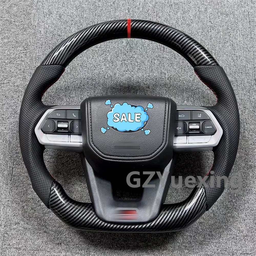 Upgraded for LC300 Sports Steering Wheel Assembly with Water Transfer Printed Carbon Fiber Pattern for Car Enthusiasts