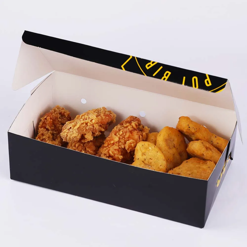 custom logo printed top quality paper food box for fried chicken