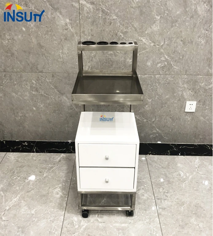 Insun luxury beauty nail salon furniture trolleys carts durable white trolley