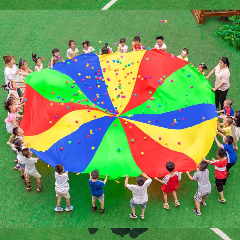 Parachute Toy Tent Games Kindergarten Team Games And Outdoor Playground Activities Kids Play Parachute Rainbow