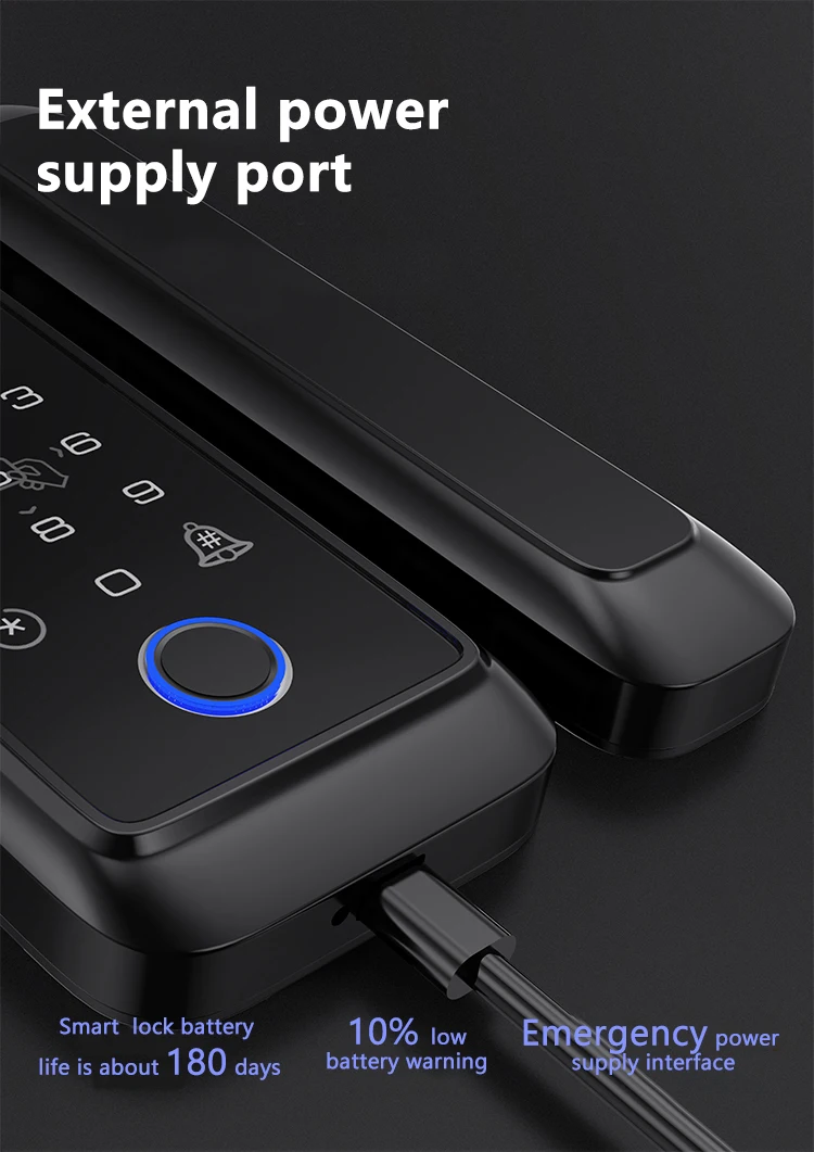 YOUHE C2 User Fingerprint 100PCS Tuya WIFI App High Security Fully Automatic Glass Door Lock Smart Door Lock Phone Basic Cloud