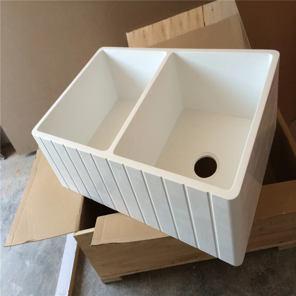 Polyester resin stone kitchen sink quartz sinks with low price wash board