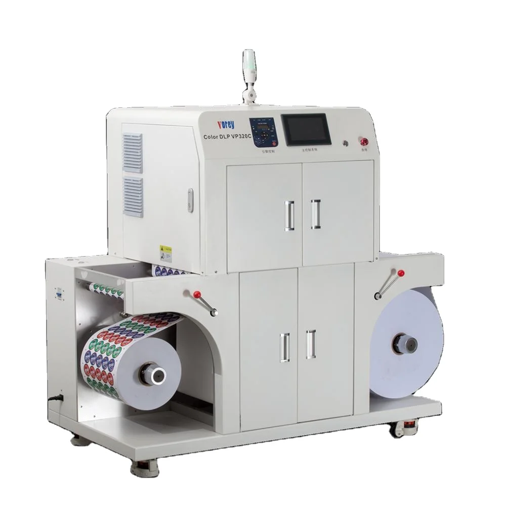 300MM Width Color DLP VP320C Sticker Roll to Digital Label Printing Machine