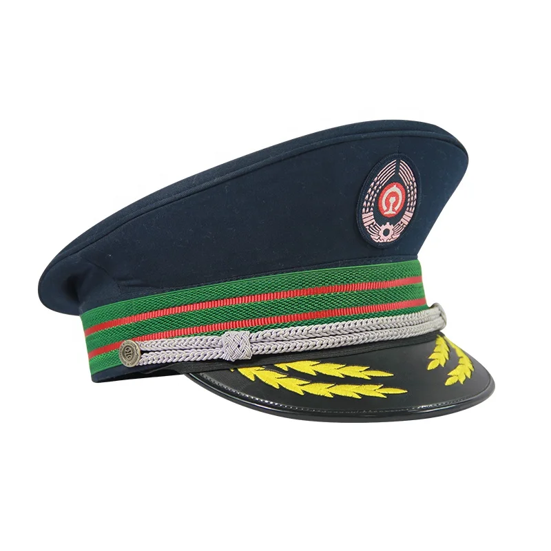 Fashion custom wool navy captain army military officer peak hat cap military officers hats or caps