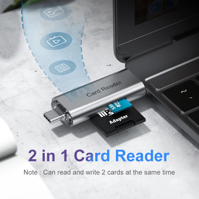 Hot selling Type-c USB 3.0 Micro SD TF SD OTG card reader writer for pc mobile phone tablet