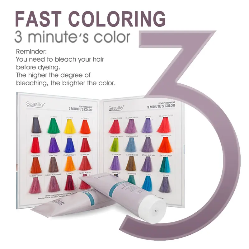 Hot Selling Violet Semi-Permanent Conditioning Cream Professional Dyeing &Nourishing 32 Fashion Colors 260ML