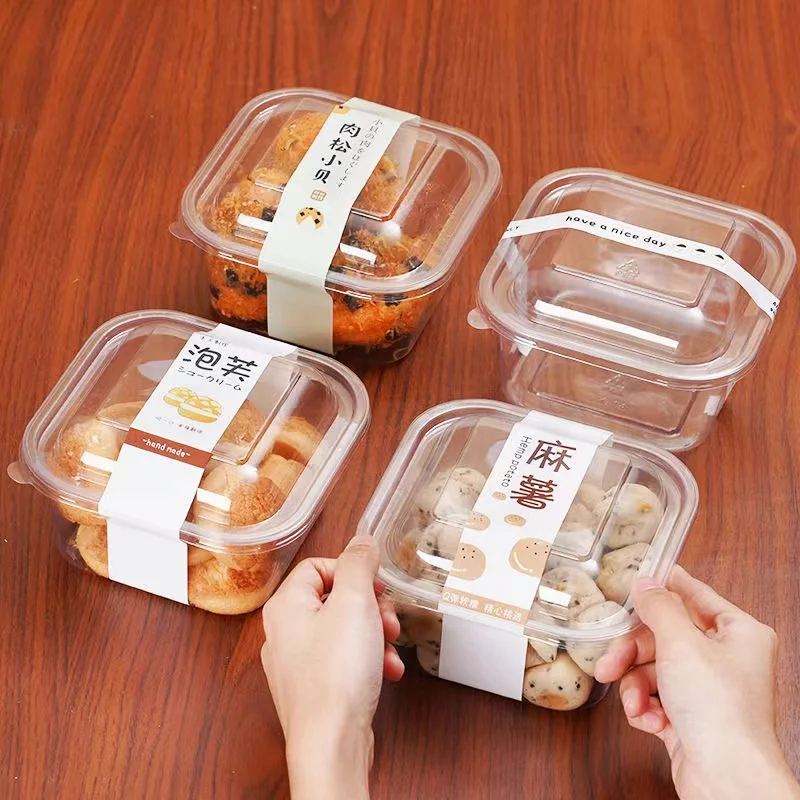 Basque Cake box Clear 4-inch pastry box with sauce puffs mini towel roll poi baking box