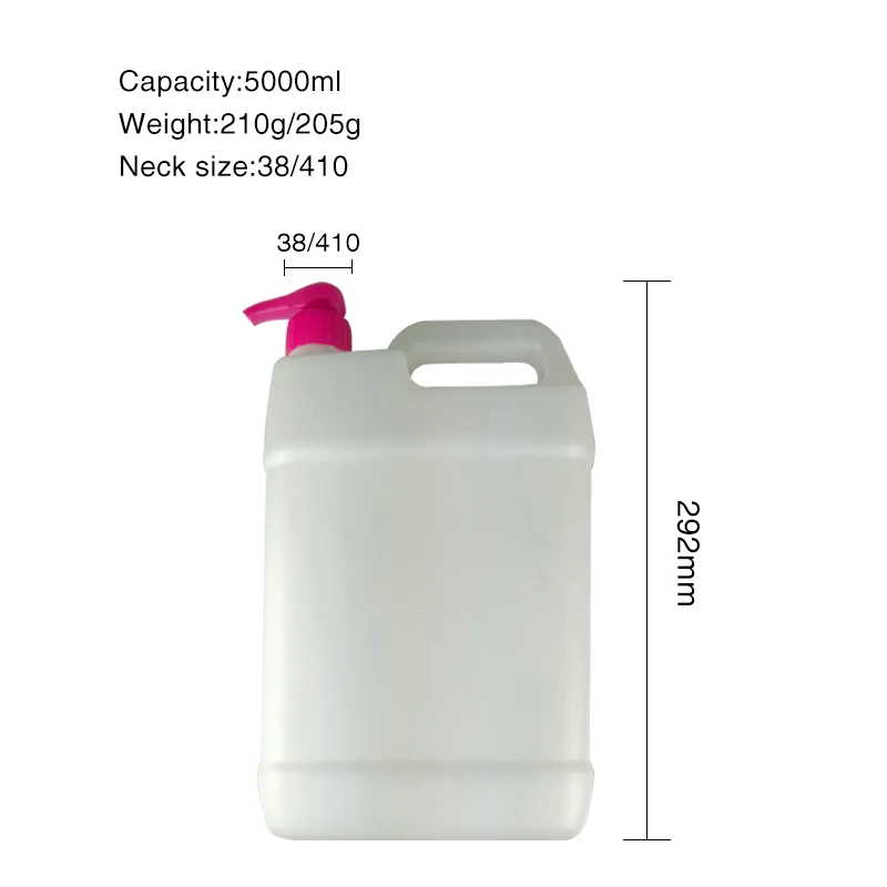5L HDPE Plastic Washing Detergent Bottle With Pump Dish Washing Bottle Factory Supplier Wholesale