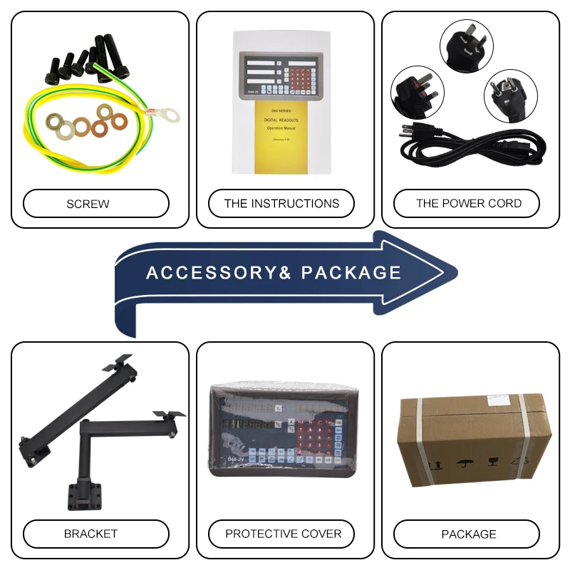 Ditron multi-function LED Screen 2/3 Axis Dro Digital Readout Display with Linear Scale Encoder Optical Grating Ruler