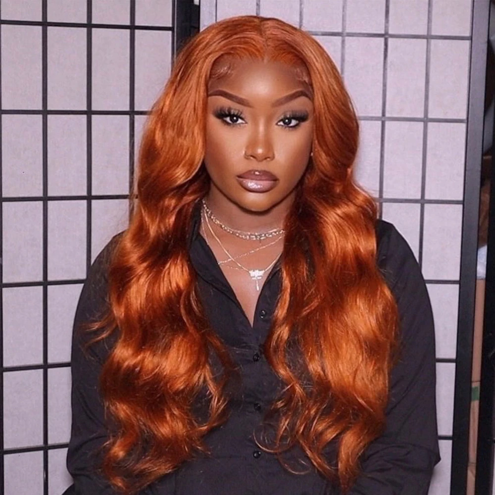#350 Ginger Orange Brazilian Body Wave Human Hair HD Lace Frontal Wigs for Black Women Lace Front Wigs Full Lace Human Hair Wigs