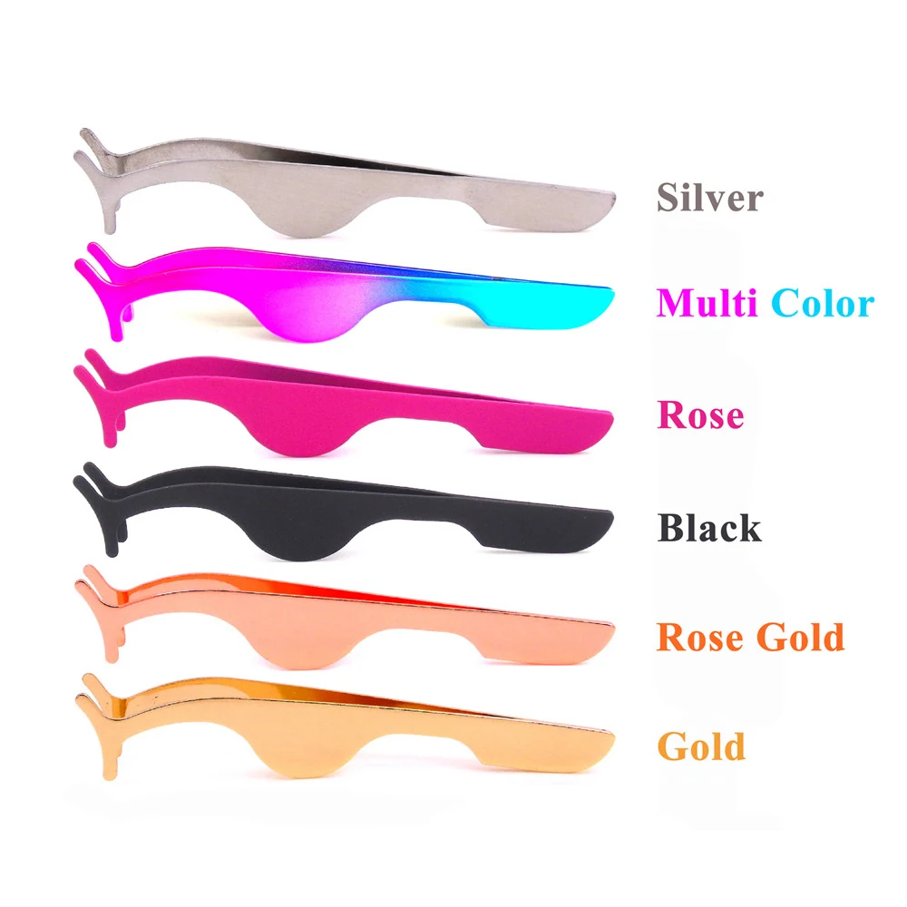 False Eyelash Tweezers Fake Eye Lash Applicator Eyelash Extension Curler Nipper Auxiliary Clip Clamp Makeup Forceps Tools