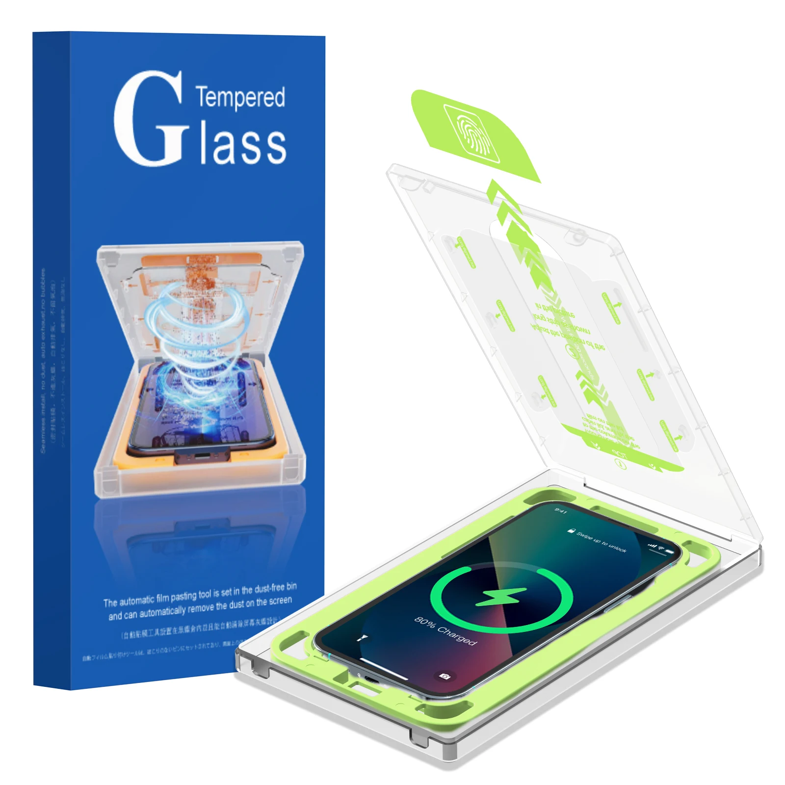 For iPhone 14 Pro max Anti-shock 3D tempered glass installation frame film install privacy screen protector installation kit