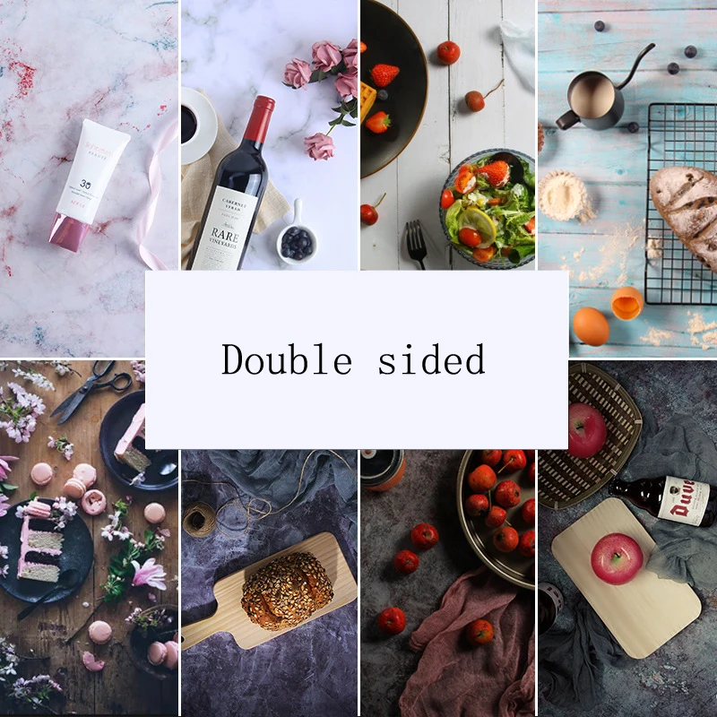57*87 CM Double Side Background Paper Backdrop Props Waterproof Marble Wall Background For Photography
