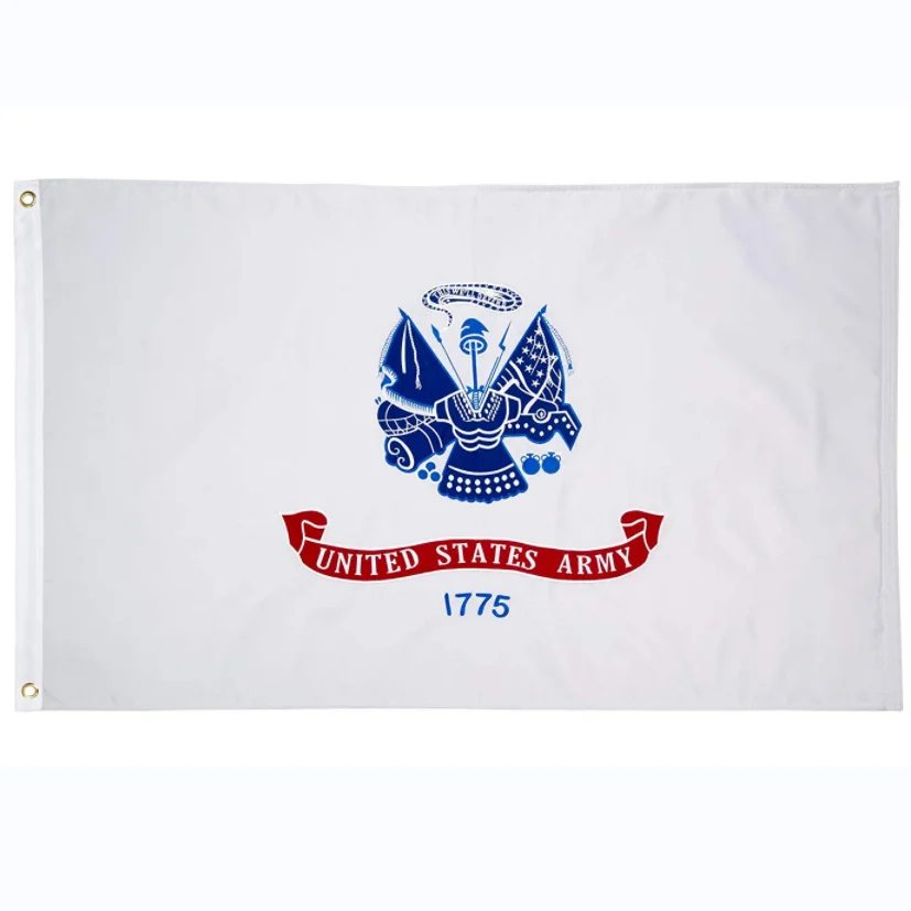 United states Army Nylon Embroidered flag 3x5ft with canvas header 4 rows of sewing on both side 2 or more brass grommets