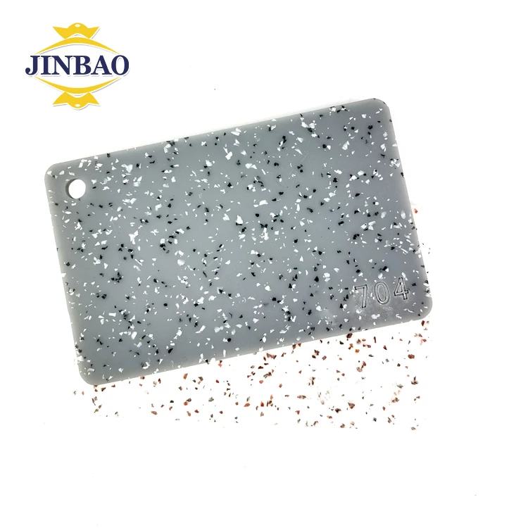 JINBAO provide good quality 1220x2440 100%cast raw perspex hard surface panel color marble acrylic sheet for interior decoration