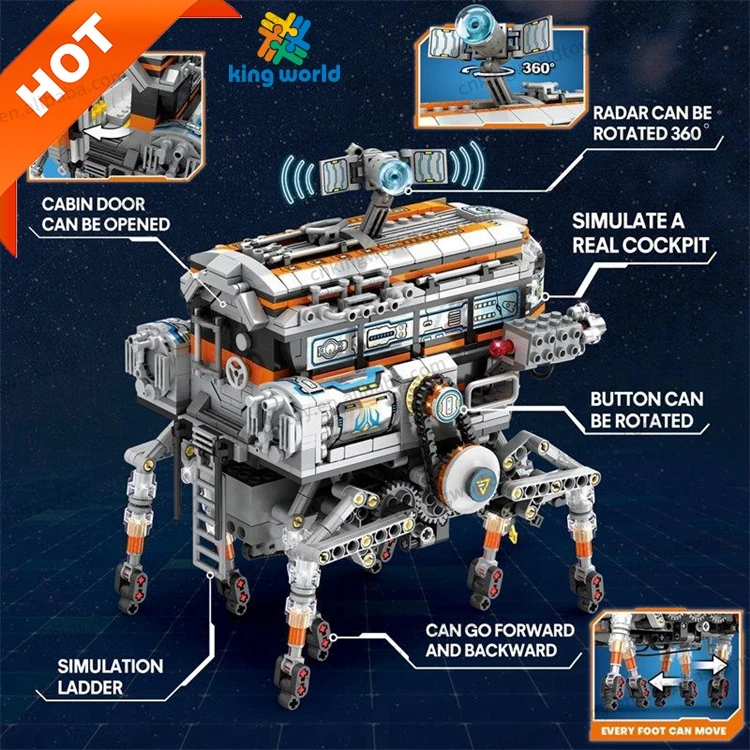 Reobrix 99003 Space science fiction series walking machine kids toy assembly DIY Bricks building block toy building