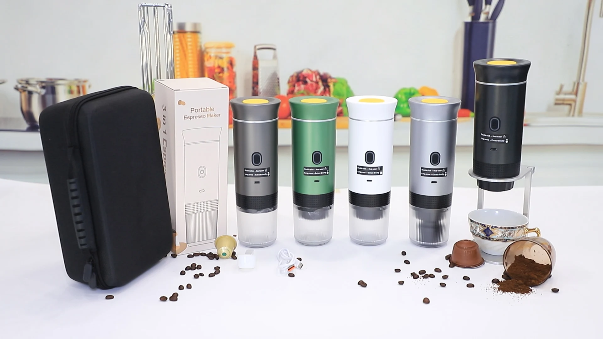 travel portable espresso maker cold hot extract coffee multi-function 3 in 1 Portable mini Hand Espresso  Capsule Coffee Machine