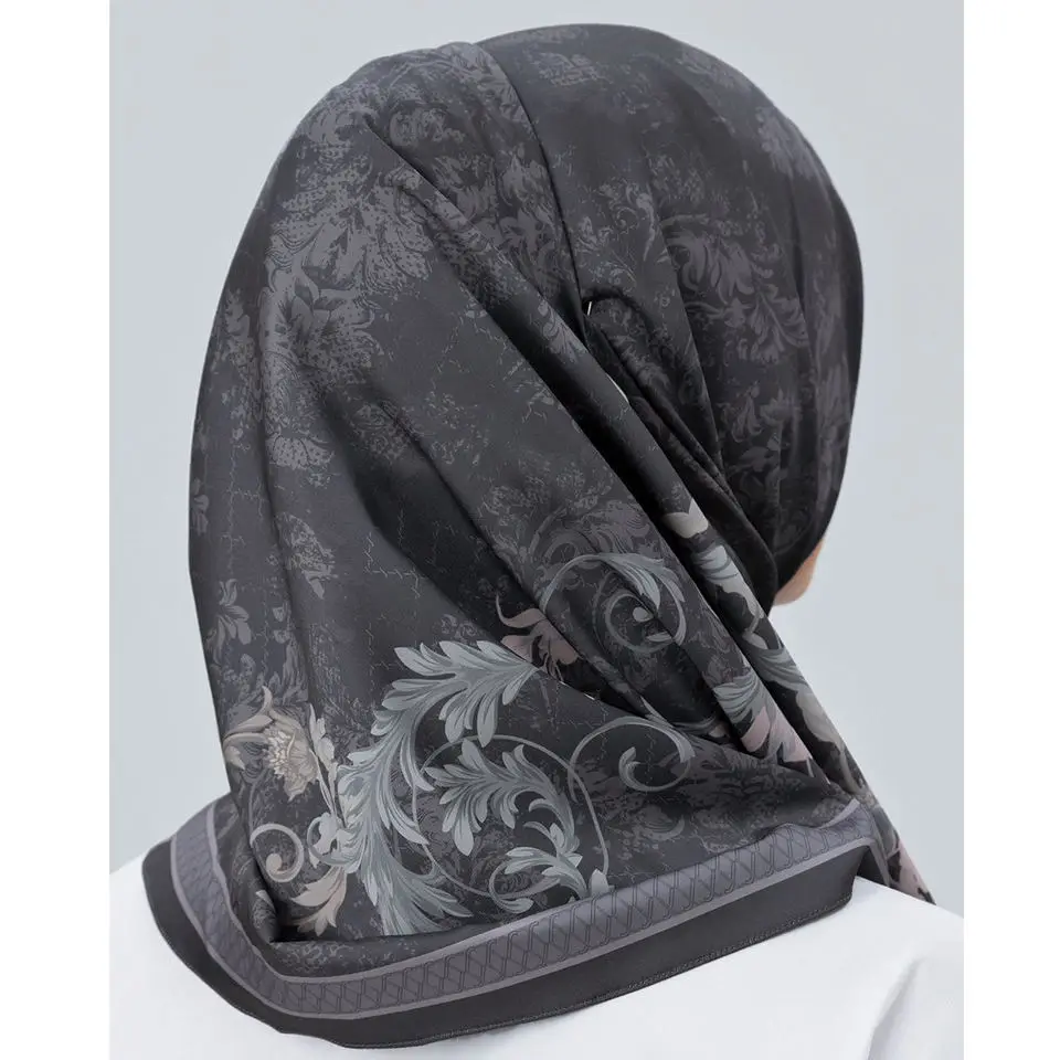 new designs custom printed stain silk premium hijab tudung bawal malaysia Hot sale hijab supplier
