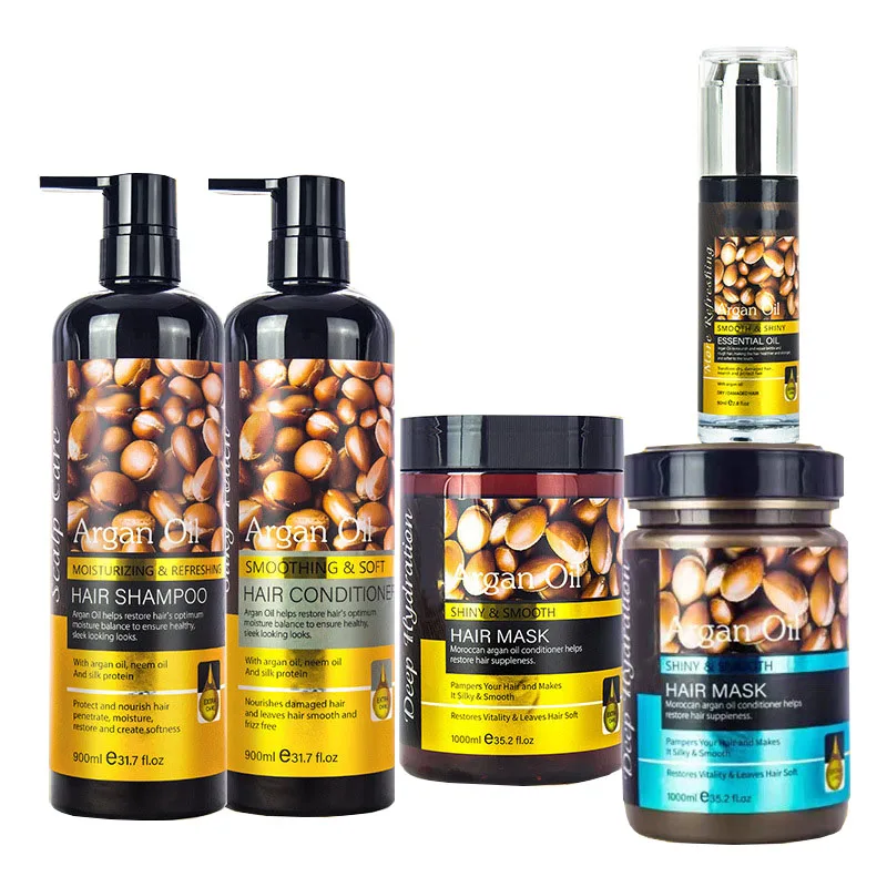 Wholesale Best Private Label Morocco Argan Oil Organic Smooth hair grow shampoo conditioner and hair grow cream