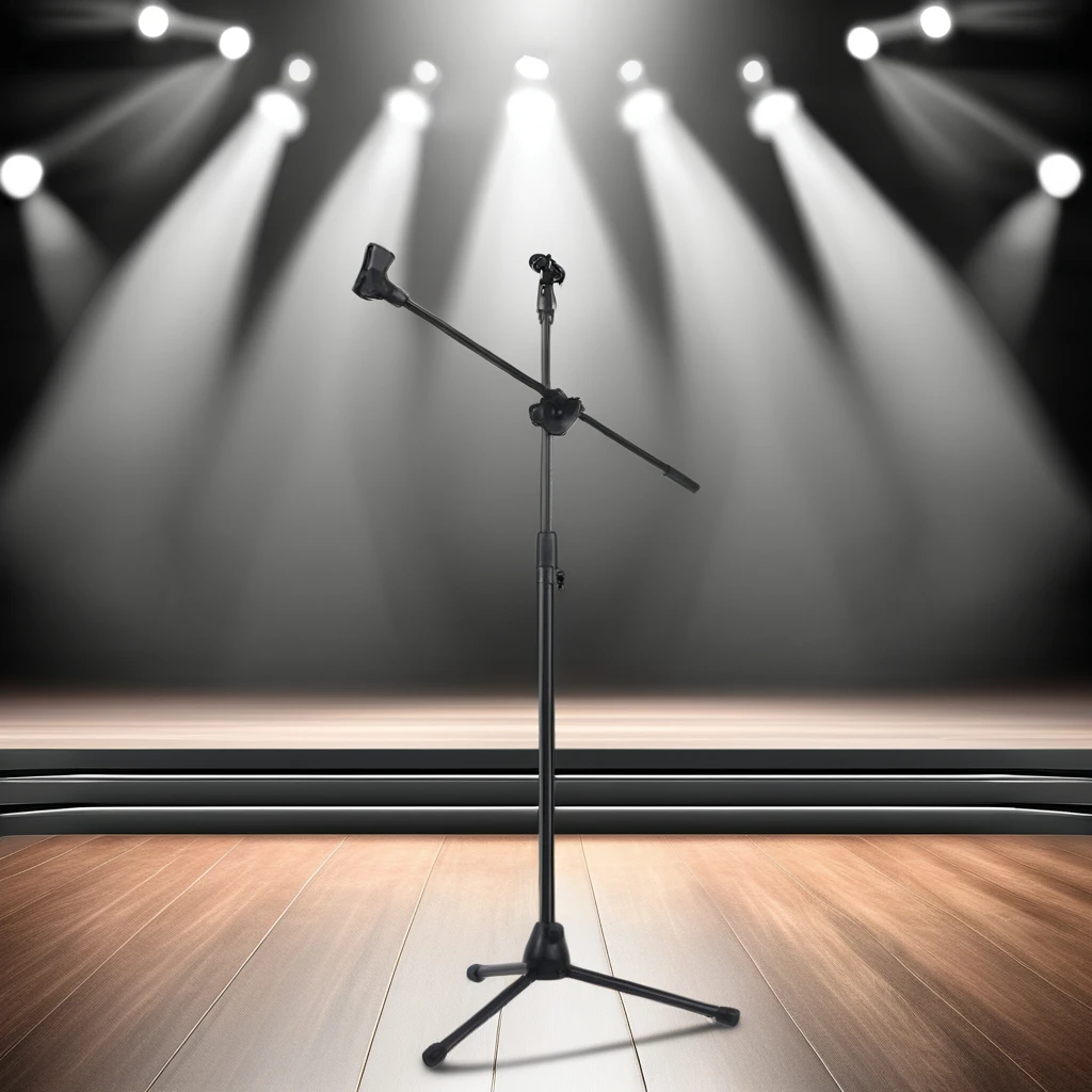 Professional Microphone Floor Stand Adjustable Stage Tripod Swing Metal Mount Microphone Stand for Studio Mic