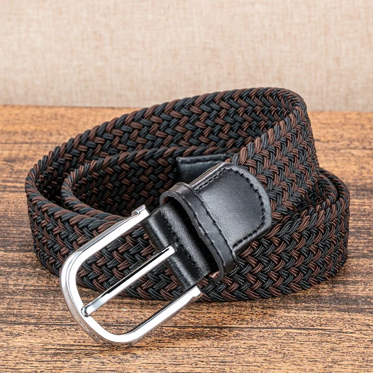Men Women Stretch Canvas Square Metal Belt Buckle  Luxury Tactical Belt for Obesity