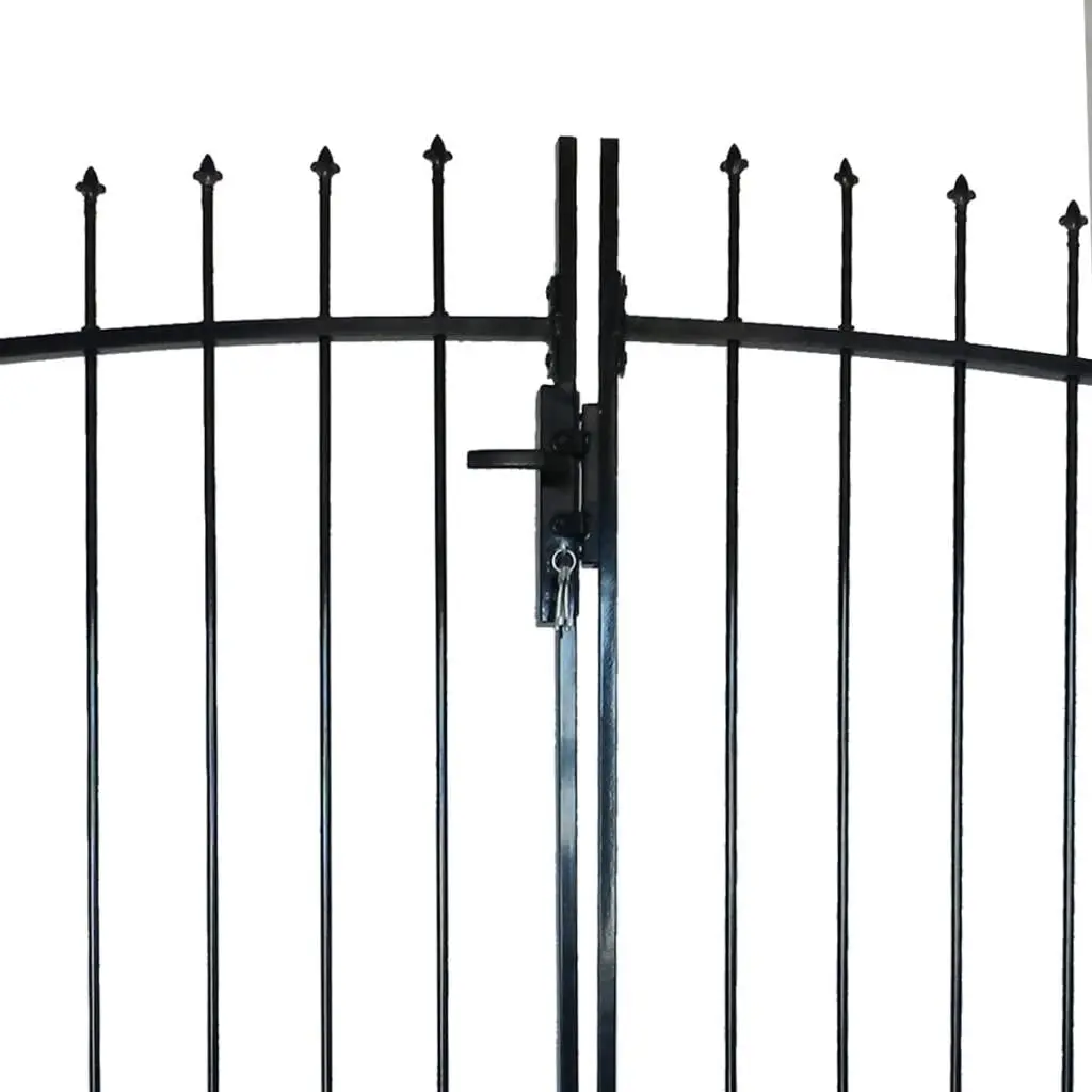 Modern house ornaments driveway double door welded wrought iron garden gate