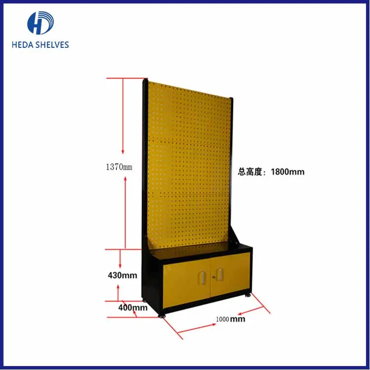 POP Hardware Tools Rack Display Stand retail store perforated hair extension metal display stand with hooks