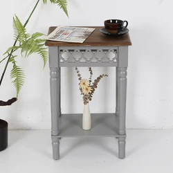 Retro Furniture Hollow Decoration Side Table Porch Table Nightstand Accent Table
