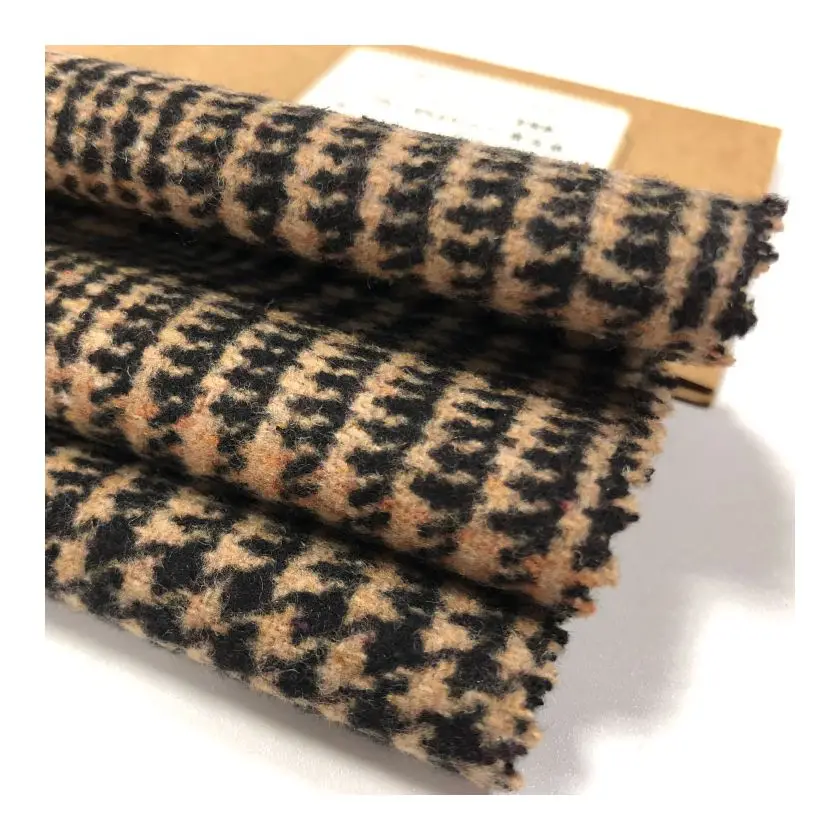 
Новое поступление на весну, клетчатая ткань из 50% шерсти с рисунком «гусиные лапки» для пальто 