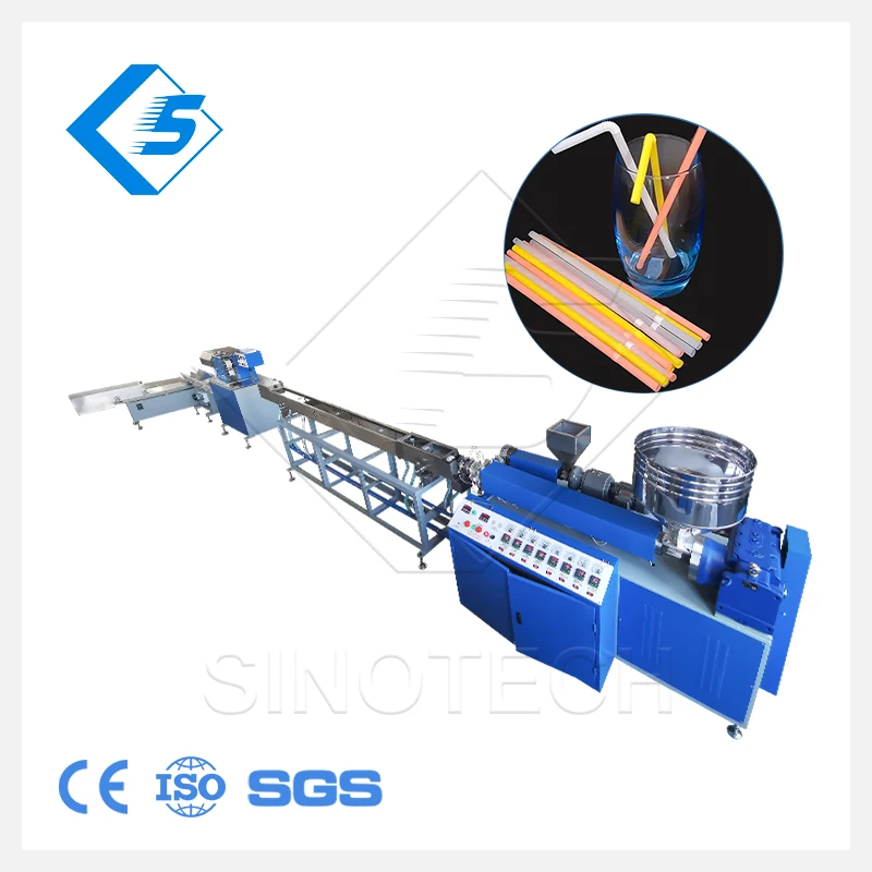 High Speed flexible Disposable Plastic Extruder Three Colors Biodegradable PP Material PLA Juice Drinking Straw Making Machine