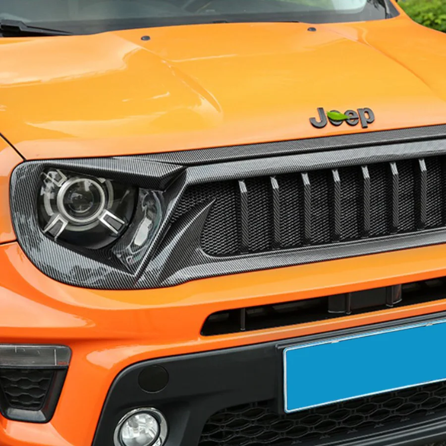 High Quality Matte Black Carbon Fiber Type ABS Front Grille For Renegade 2016-2020