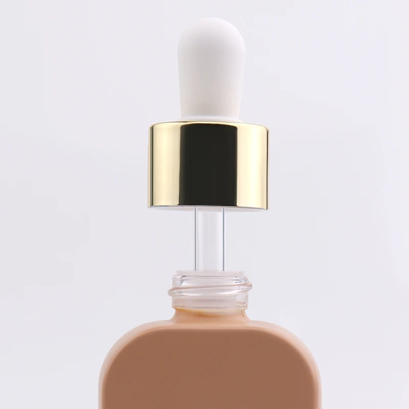 China wholesale Square Essential Oil serum glass with white dropper 30ml cosmetic bottle glass dropper bottle