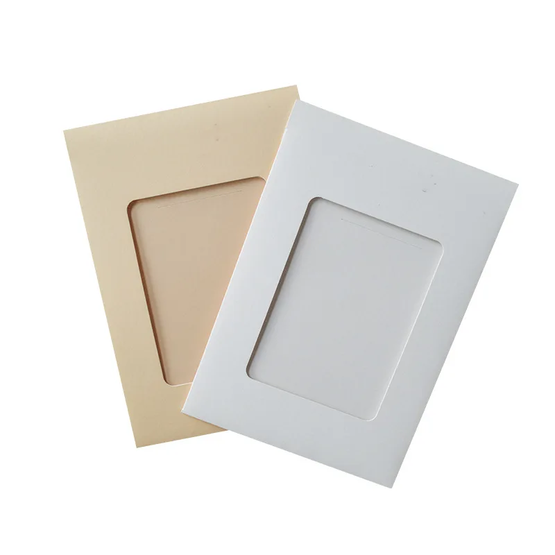 logo printing custom cardboard packaging Kraft paper card postcard photo envelope with window