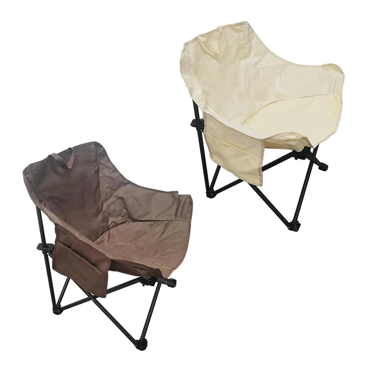 Portable Lightweight Camping Chairs Side Pockets Outdoor Activities Hiking Beach Fishing Parent-Child Sessions Modern Park Use