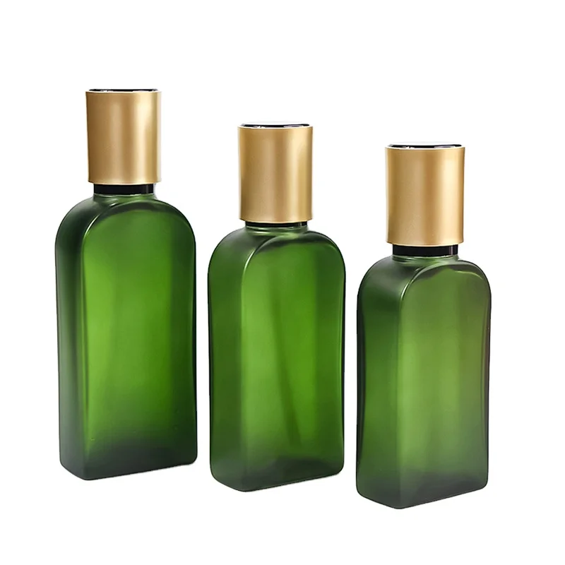 Skincare Spray Pump Bottles Set 100ml 120ml 150ml Flat square PETG Cosmetics Dispenser Toner Essential Oil Plastic Lotion Bottle