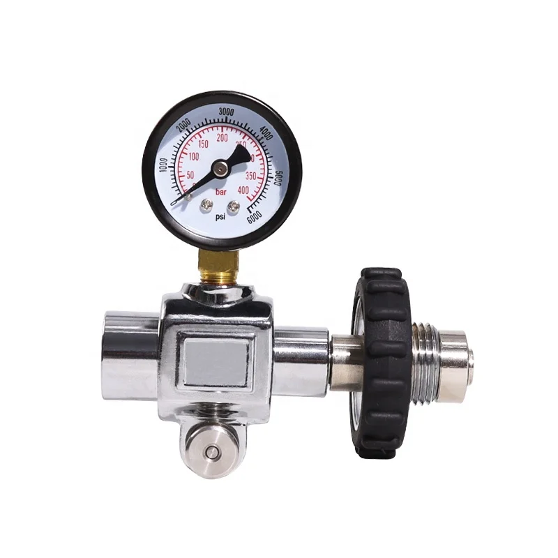 Процедура заполнения стандартного предварительно заряженного устройства с помощью Din 200/300 и кнопки отжима