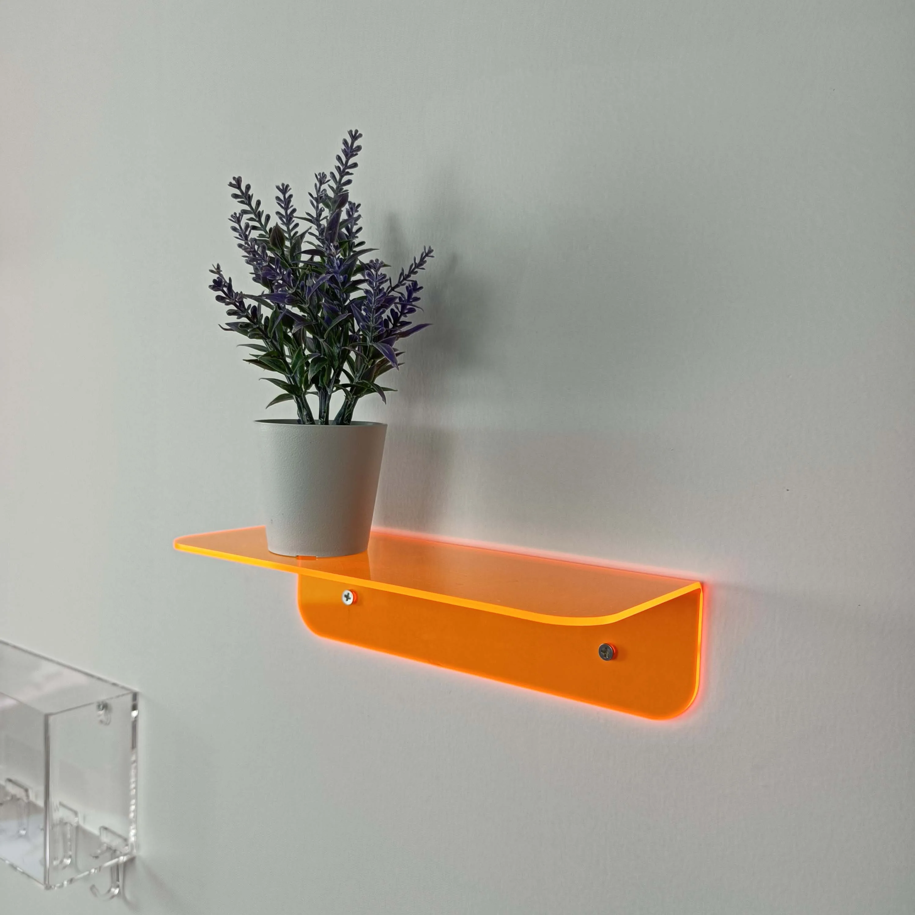 Небольшая акриловая плавающий настенная полка, гибкое применение стены пространство, 9 дюймов дисплей полки