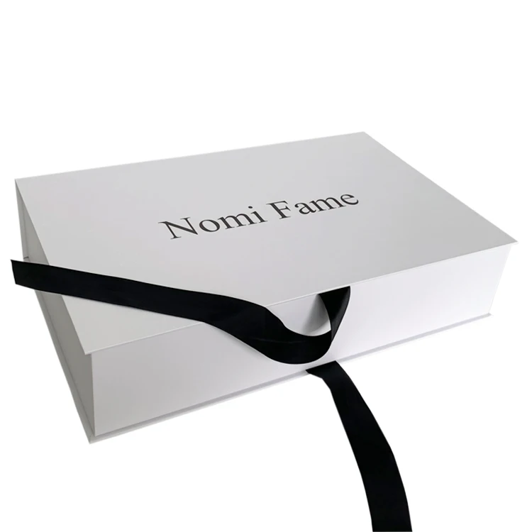 
Hair Packaging Boxes Luxury Custom Cardboard Gift Paper Packaging Luxury Apparel Boxes White Wig Storange Container With Ribbon 