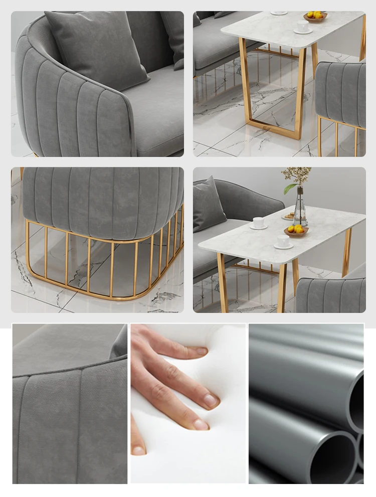 Combination Web Celebrity Business Rest Area Dessert Shop Coffee Shop Tea Shop Desk And Chair sofa Chair