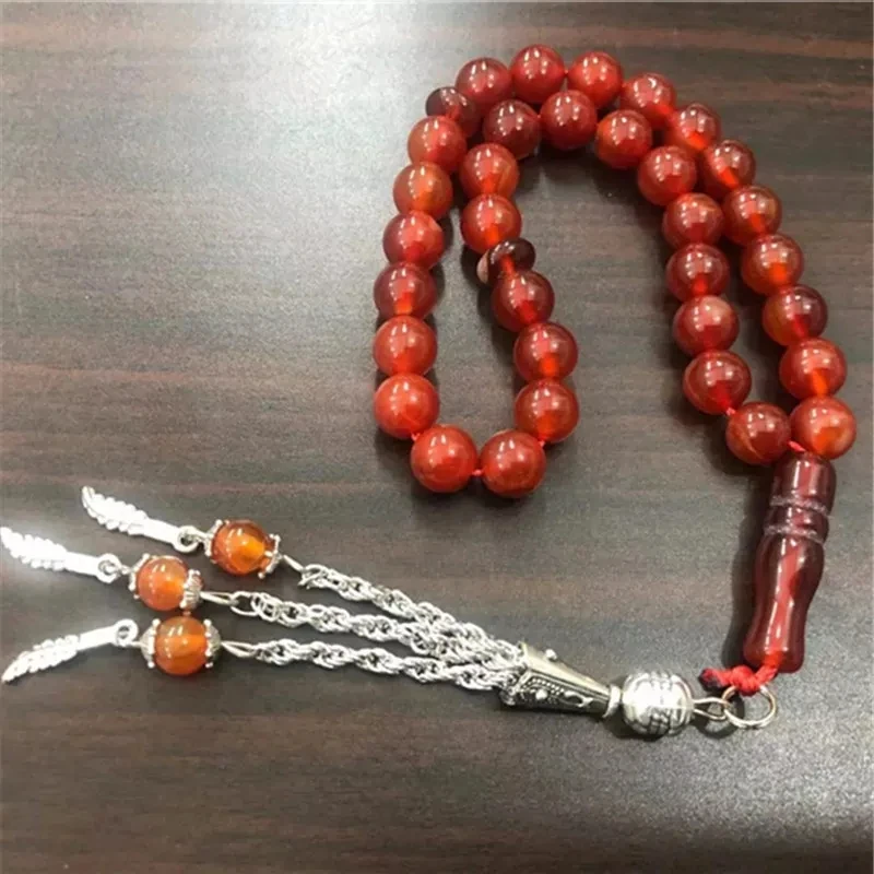 Trendy Muslim 33 Prayer Beads Bracelets Agate Rosary Bracelet For Man Women Islamic Jewelry
