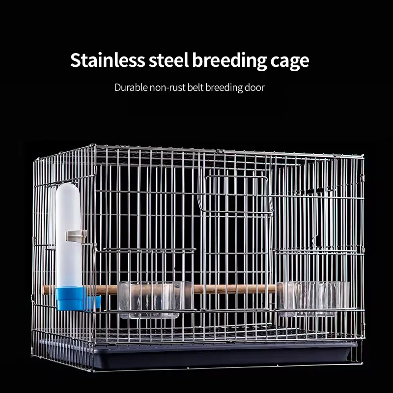 Chinese Stainless Steel Birdcage With Thickened Wire And Enlarged Parrot Breeding Cage With Breeding Mouth Birdcage