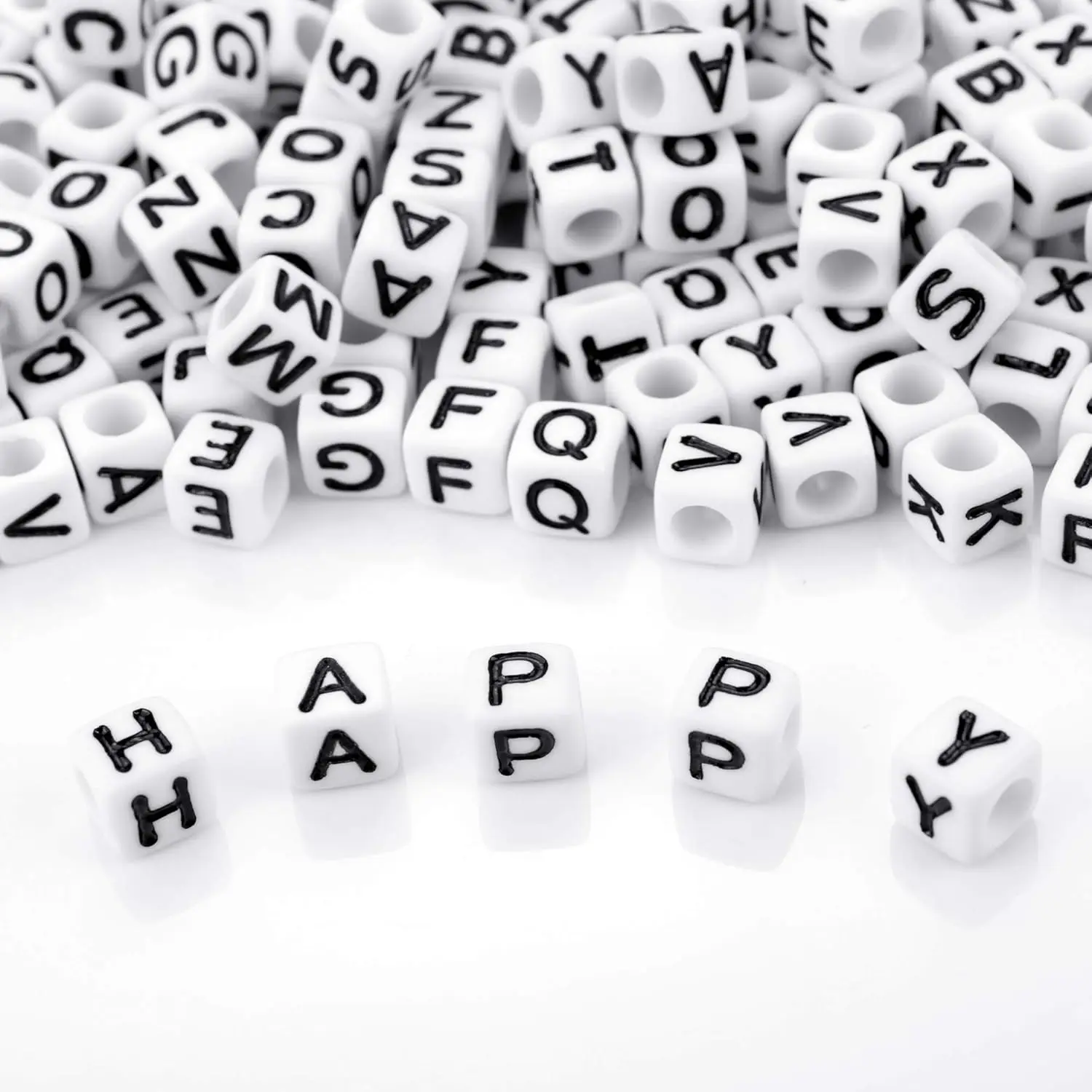 500g/bag  3000pcs Acrylic White Letter Beads Alphabet Beads for Jewelry Making DIY Necklace Bracelet (6mm)