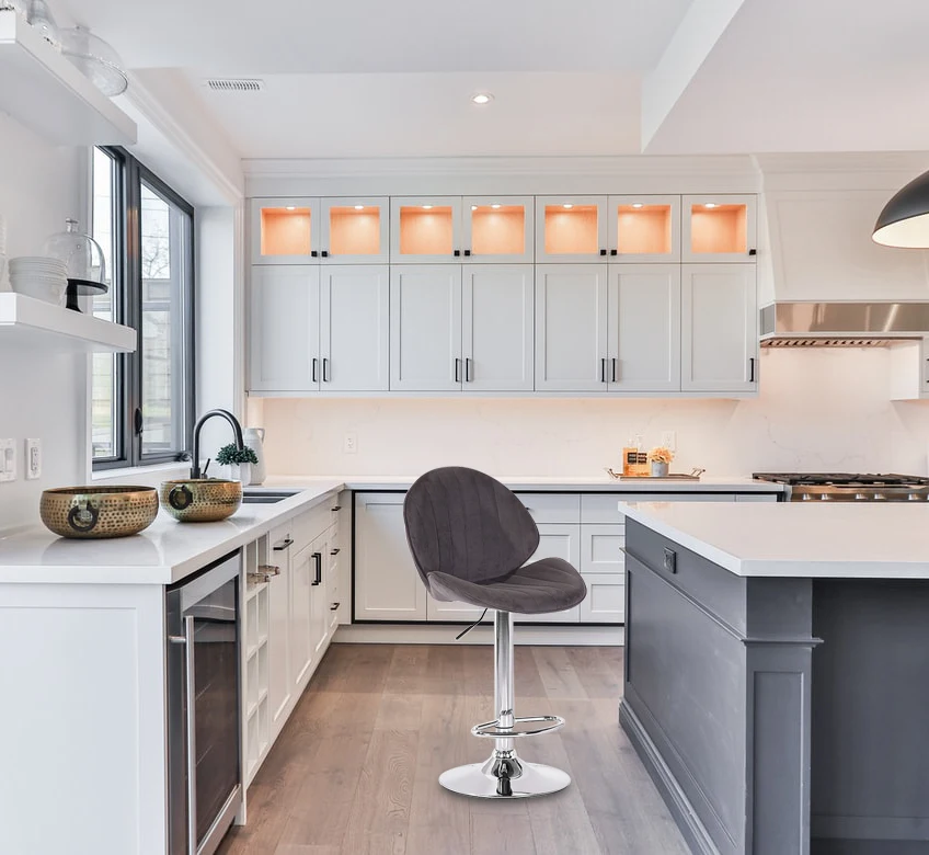 China Factory Nordic Style Kitchen Bar Chairs Customized Adjustable Swivel Bar High Stools